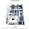 2 Bedroom 1 Bath - 925SqFt